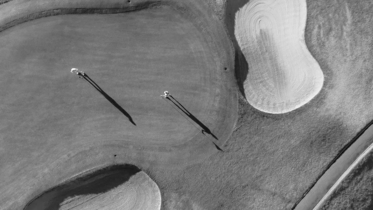 Aerial view of a golf course
