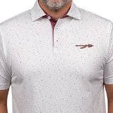 FSU Whiteout polo  with Seminoles spear in front view