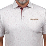 FSU Whiteout polo with Seminoles wordmark in front view