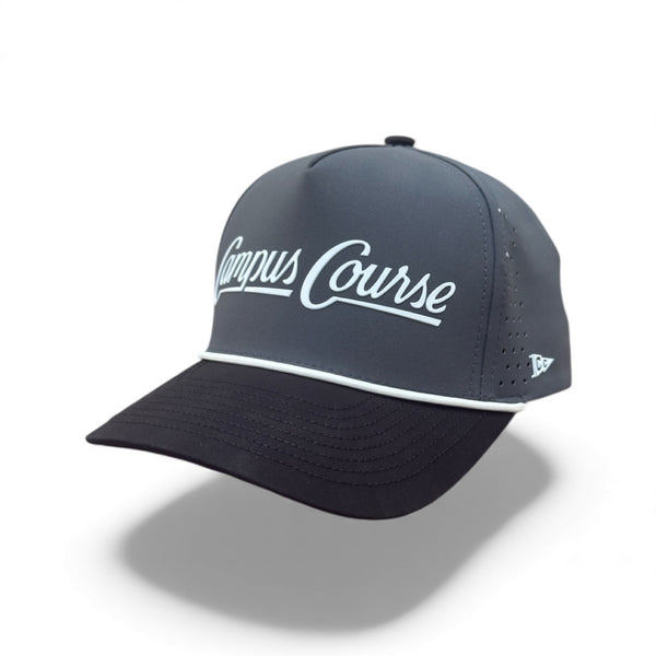 Grey and Black Campus Course Marquee Rope Hat. Fairway Performance premium hats by Campus Course.