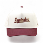 Florida State University  FSU Seminoles Tan and Garnet Rope Hat. Fairway Performance premium hat by Campus Course.