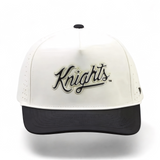 University of Central Florida  UCF Knights Tan and Black Rope Hat. Fairway Performance premium hat by Campus Course.
