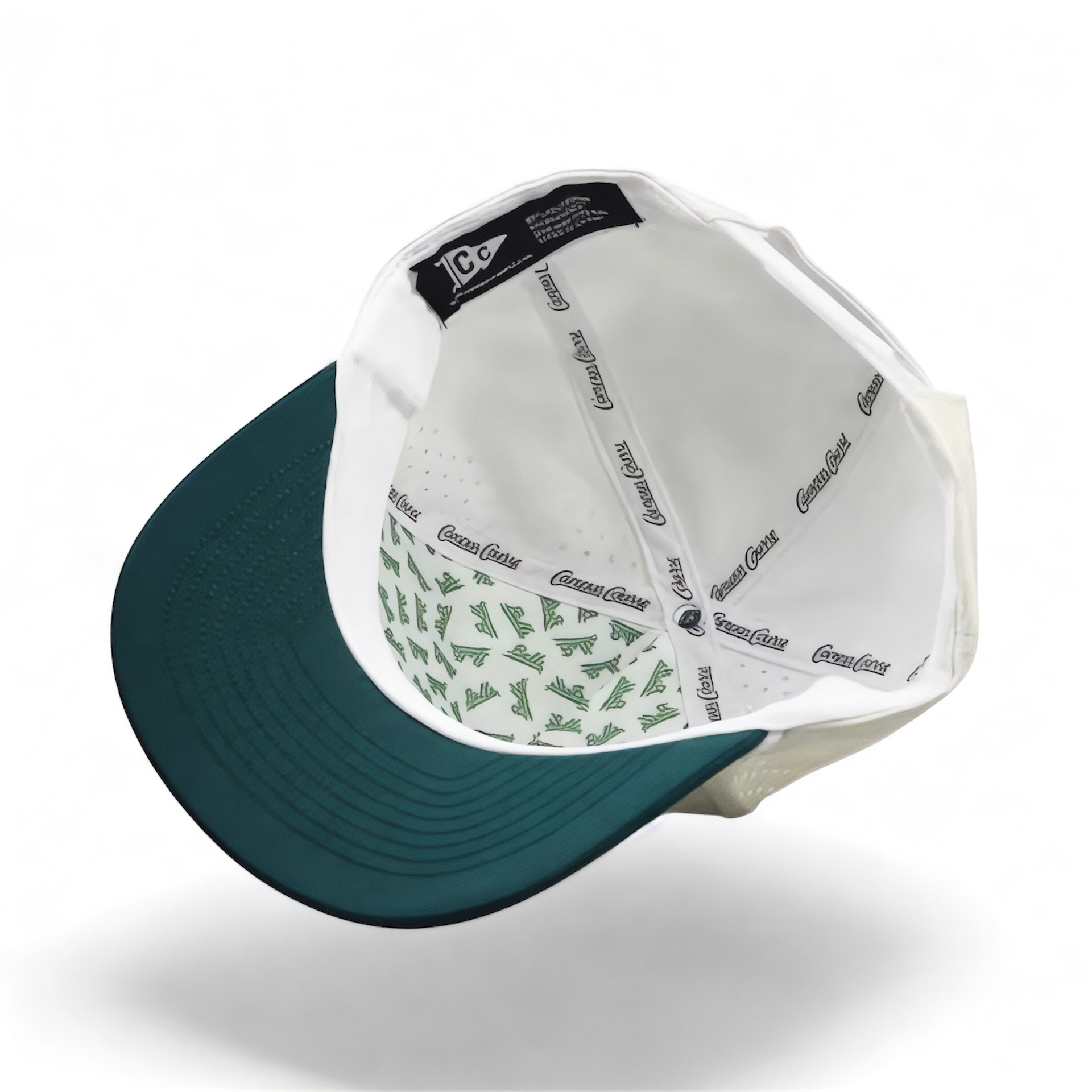 University of South Florida  USF Bulls Tan and Green Rope Hat. Fairway Performance premium hat by Campus Course.