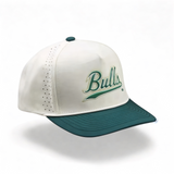 University of South Florida  USF Bulls Tan and Green Rope Hat. Fairway Performance premium hat by Campus Course.