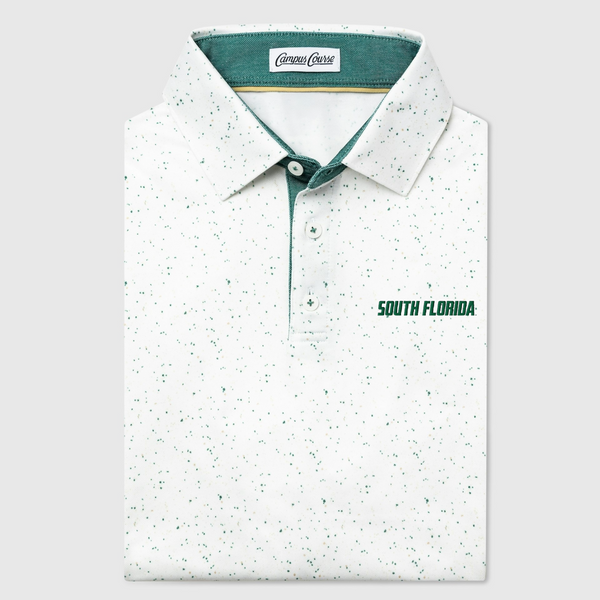 "South Florida" Wordmark Stadium Speckle Whiteout Polo