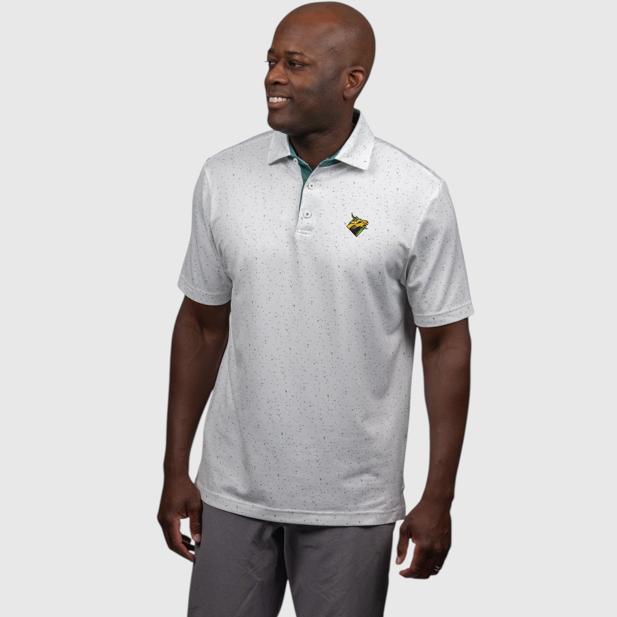 Stadium Speckle Whiteout - USF Vault RoboBull Polo | Campus Course