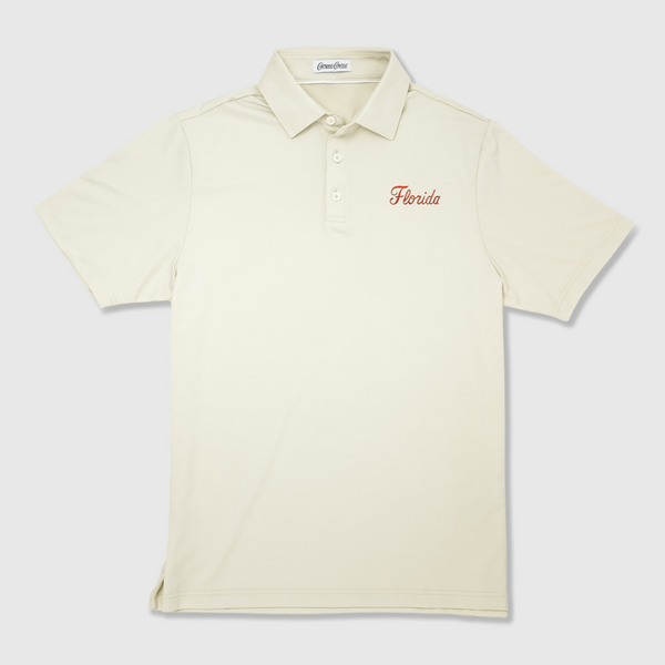 "Florida" Orange Script Sunday Polo - Sand
