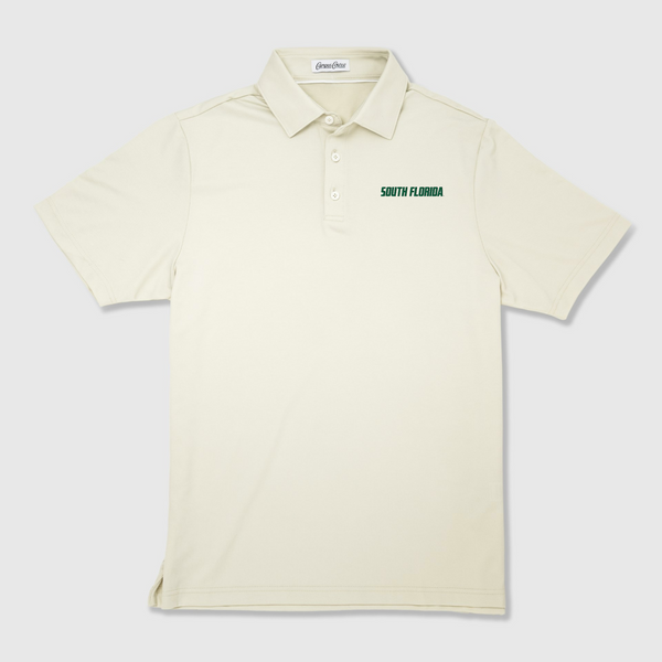 "South Florida" Wordmark Sunday Polo - Sand