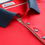 Rutgers scarlet performance polo up close view 