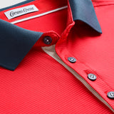 Rutgers scarlet performance polo up close view 