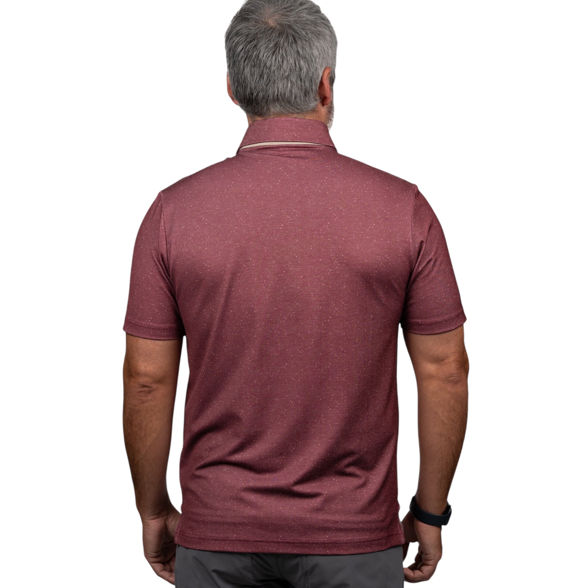 Florida State Stadium Speckle polo in garnet and gold speckle pattern