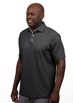 UCF Knights Stadium Speckle three-button performance polo black and gold