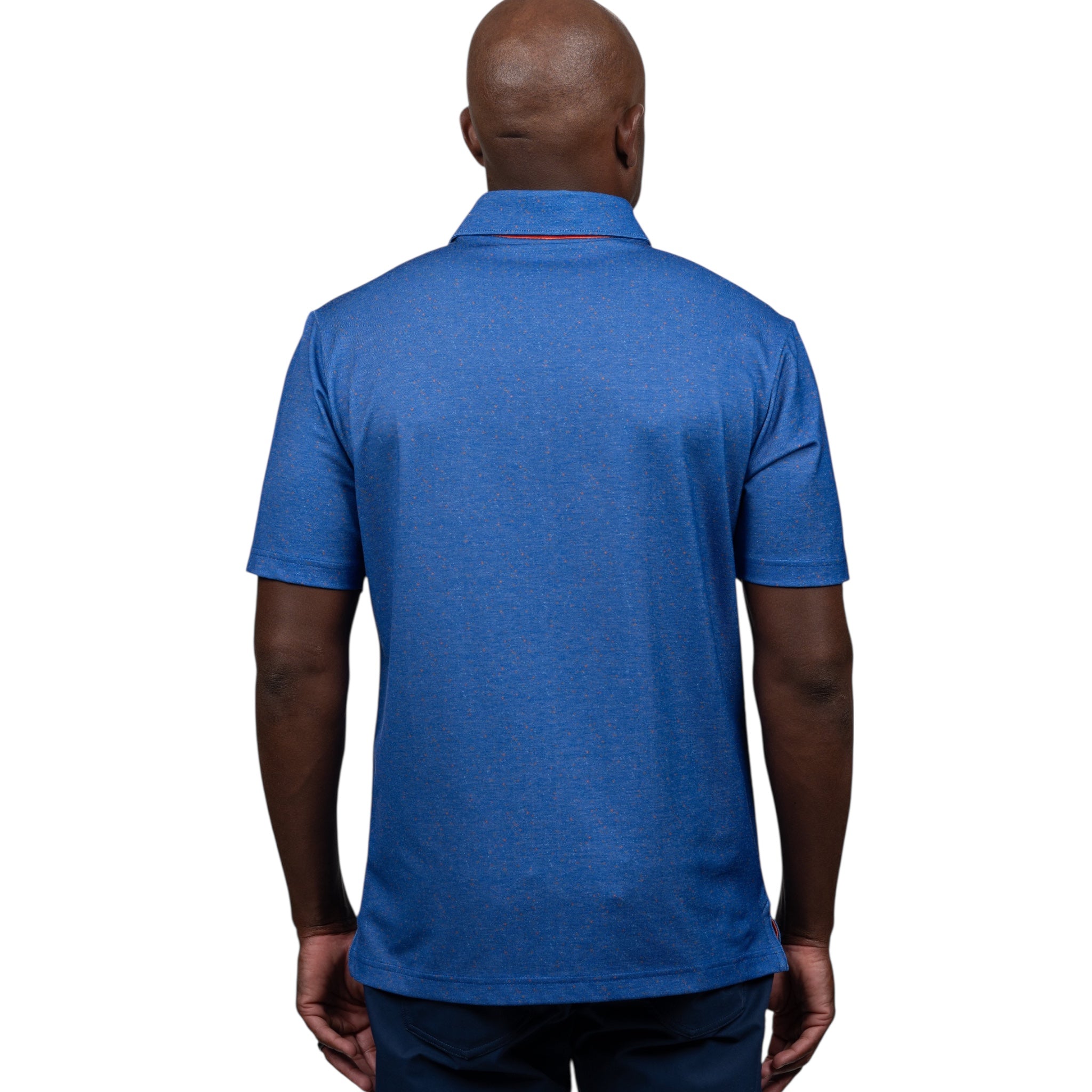 Won't Back Down Stadium Speckle polo orange and blue Tampa made