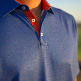 Won't Back Down Stadium Speckle polo orange and blue Tampa made