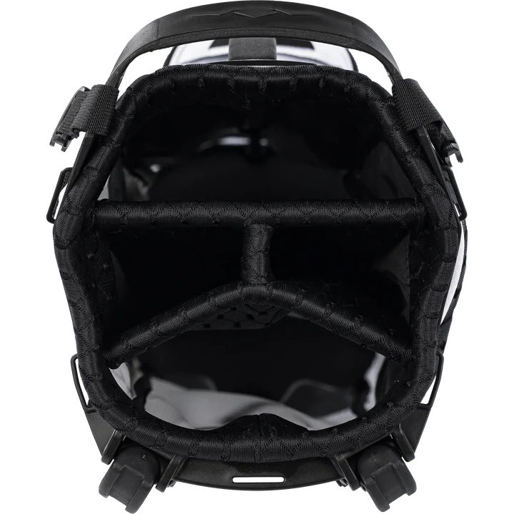 Top of black golf stand bag