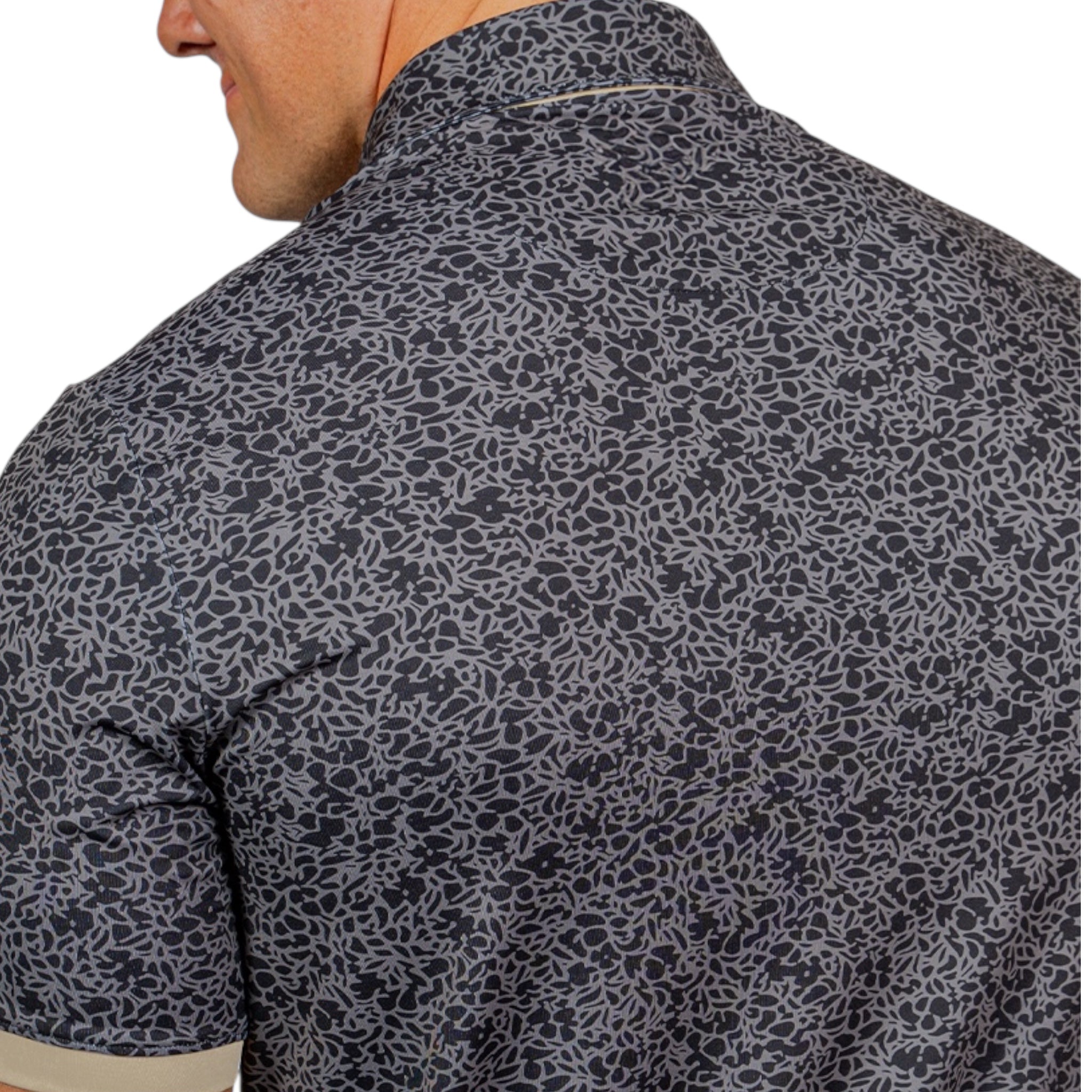 UCF Fairway Floral polo shirt close up back view