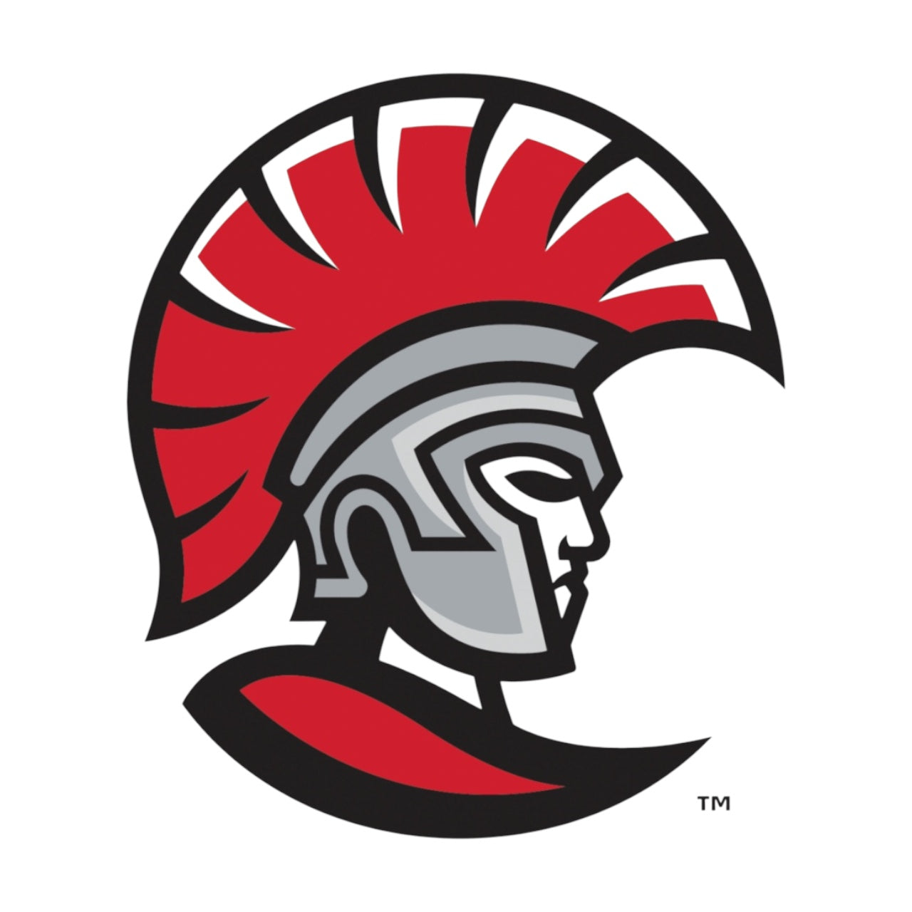 Logo of a UT Spartan with red and gray design on a white background